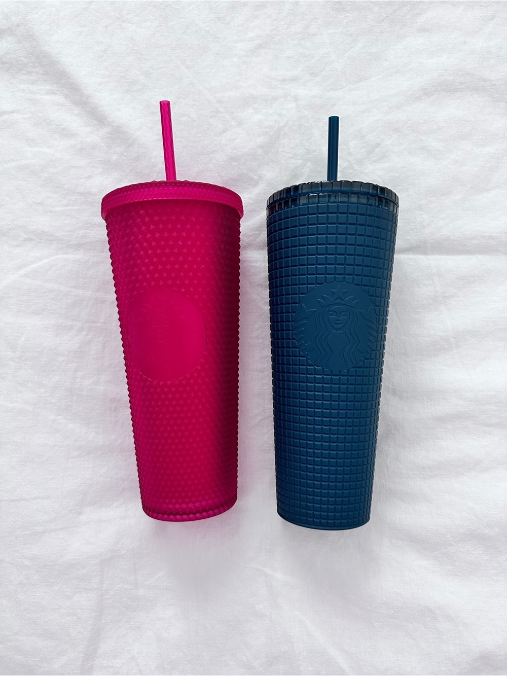 Starbucks 24oz Textured Tumblers Matte Pink & Matte Navy Set of 2